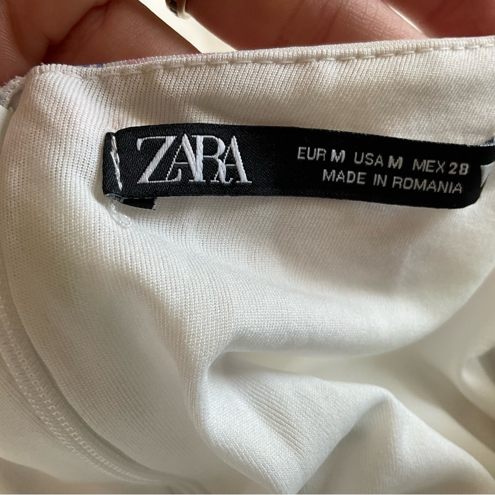 Zara Cream Floral Midi Dress - Picture 5 of 5